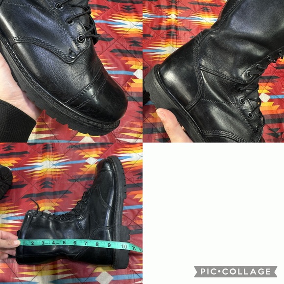 Rocky 2090 10” Paraboot Black Leather Lace Up Zipper Work Boots Men’s Size 9.5 M